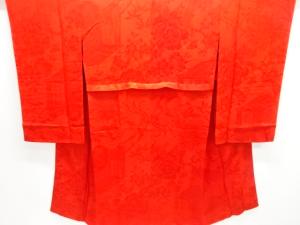 アンティーク　紋錦紗御所車模様織り出し長襦袢